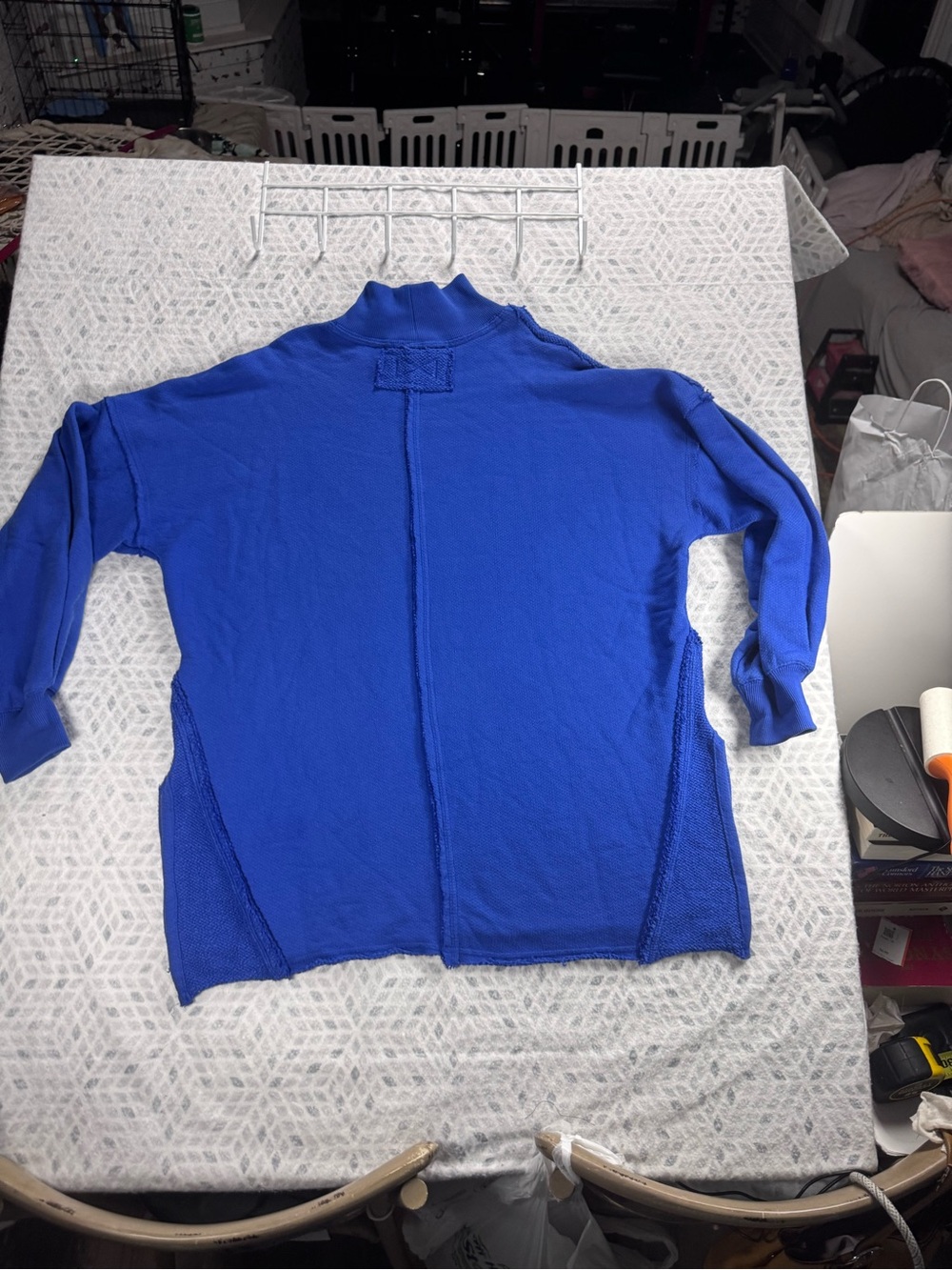 We The Free Royal Blue Ribbed Mock Neck Pullover Tunic Dress Comfy Sweatshirt - Picture 11 of 17